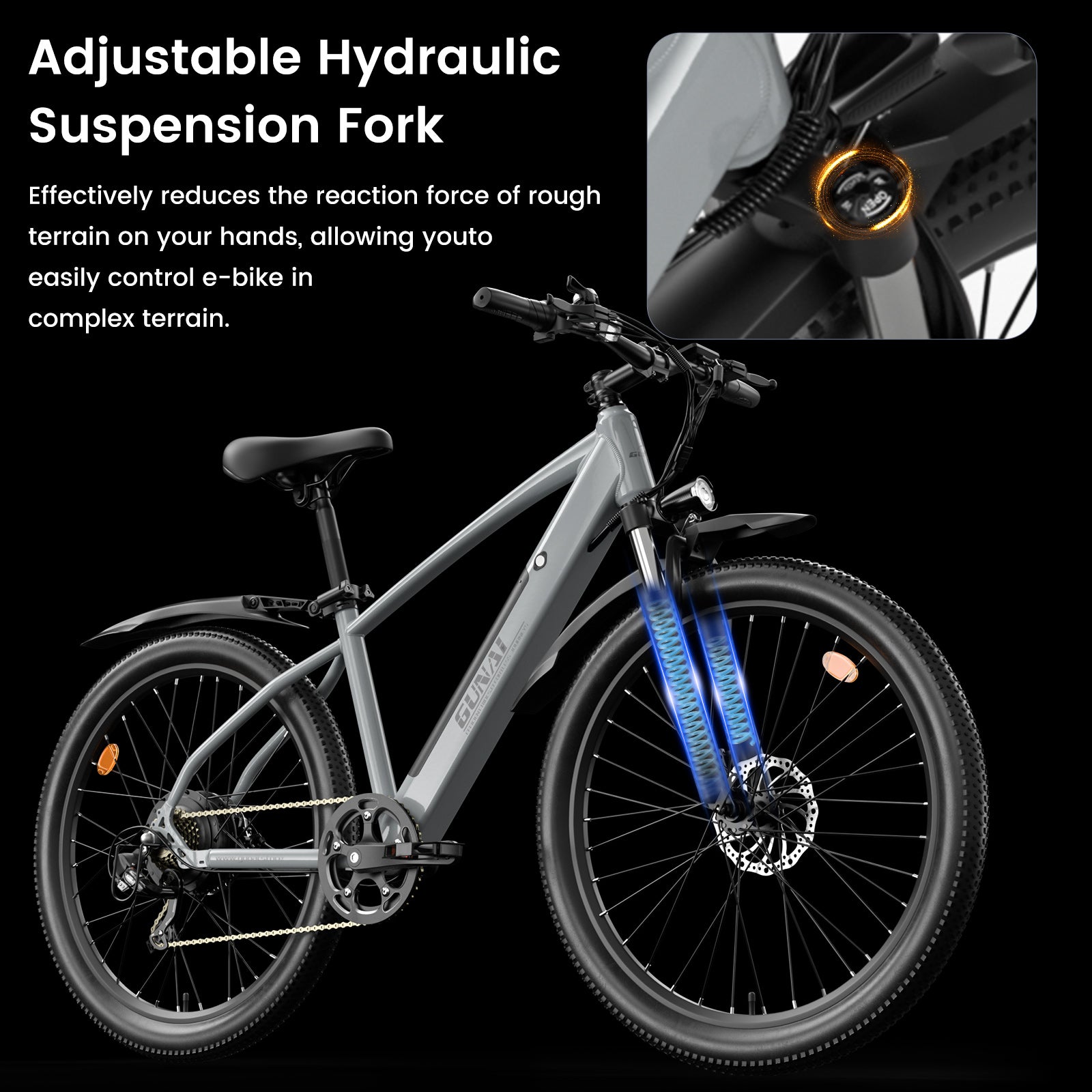Vélo électrique GN27 pour adulte, vélo de montagne avec pneus de 27,5 pouces et moteur Bafang de 750 W et batterie de 48 V 10,4 Ah GN27 Electric Bike for Adult, 27.5Inch Tyre Mountain Ebike with 750Watt Bafang Motor and 48V 10.4AH Battery - Electric Maxx