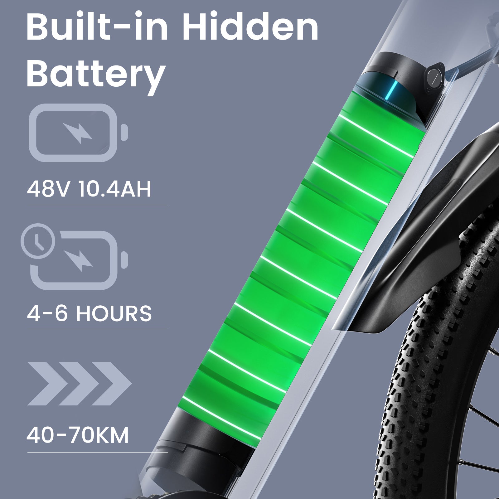 Vélo électrique GN27 pour adulte, vélo de montagne avec pneus de 27,5 pouces et moteur Bafang de 750 W et batterie de 48 V 10,4 Ah GN27 Electric Bike for Adult, 27.5Inch Tyre Mountain Ebike with 750Watt Bafang Motor and 48V 10.4AH Battery - Electric Maxx