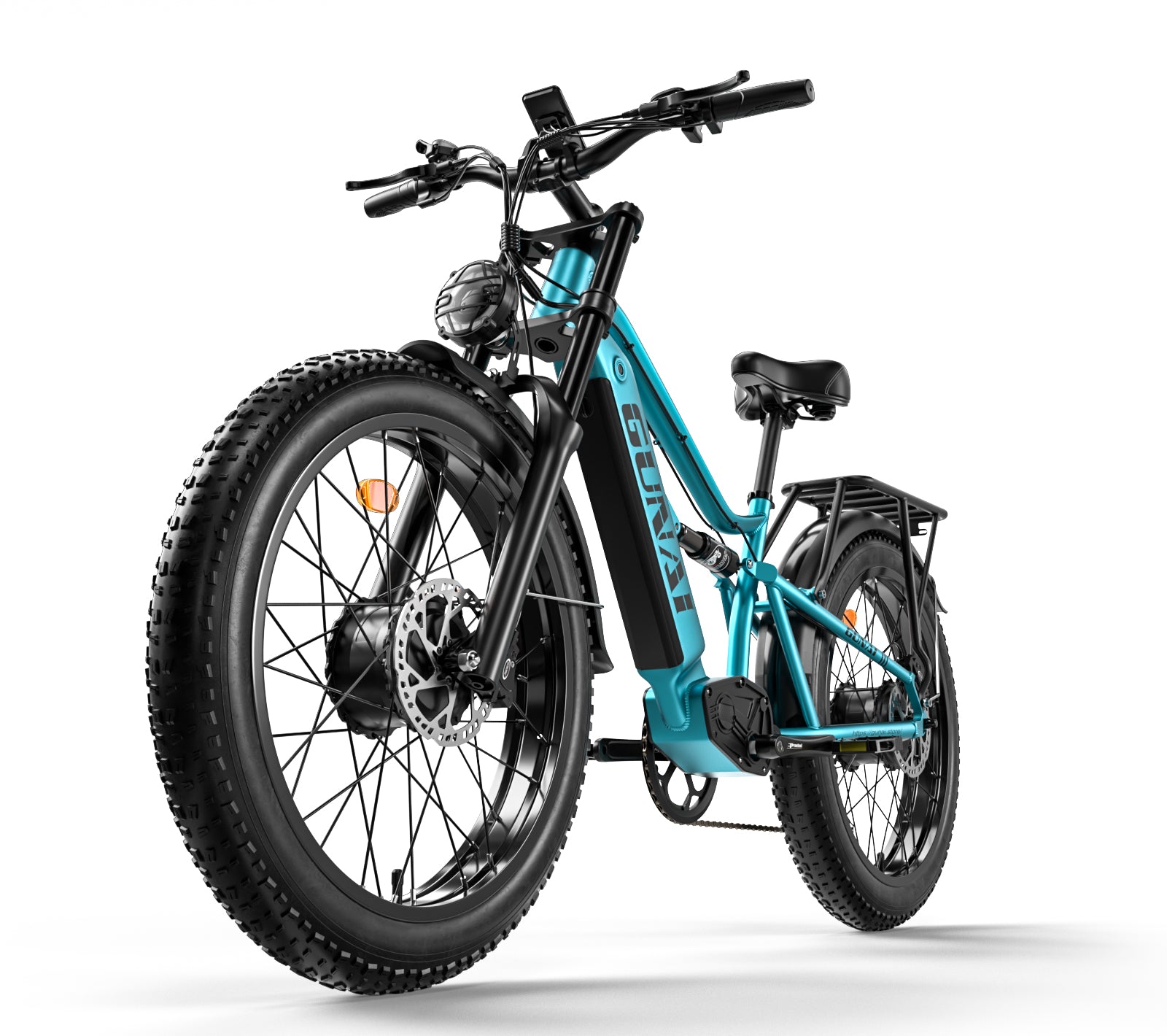 Vélo électrique M2 à double moteur 1500 W avec batterie 48 V 17,5 Ah, suspension intégrale à 7 vitesses, pneus larges 26 x 4 M2 Dual Motor 1500W Electric Bike with 48V 17.5AH Battery 7 Speed Full Suspension 26x4