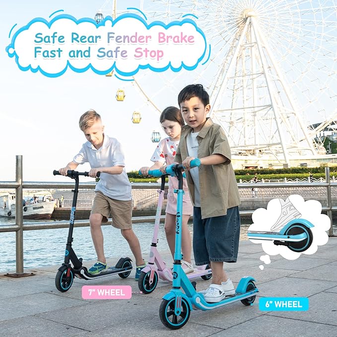 Trottinette électrique pour enfants de 4 à 12 ans, seulement 7 kg pliable, vitesse maximale de 9,3 mph Electric Scooter for Kids age 4-12, Only 7KG Foldable, 9.3mph max speed - Electric Maxx