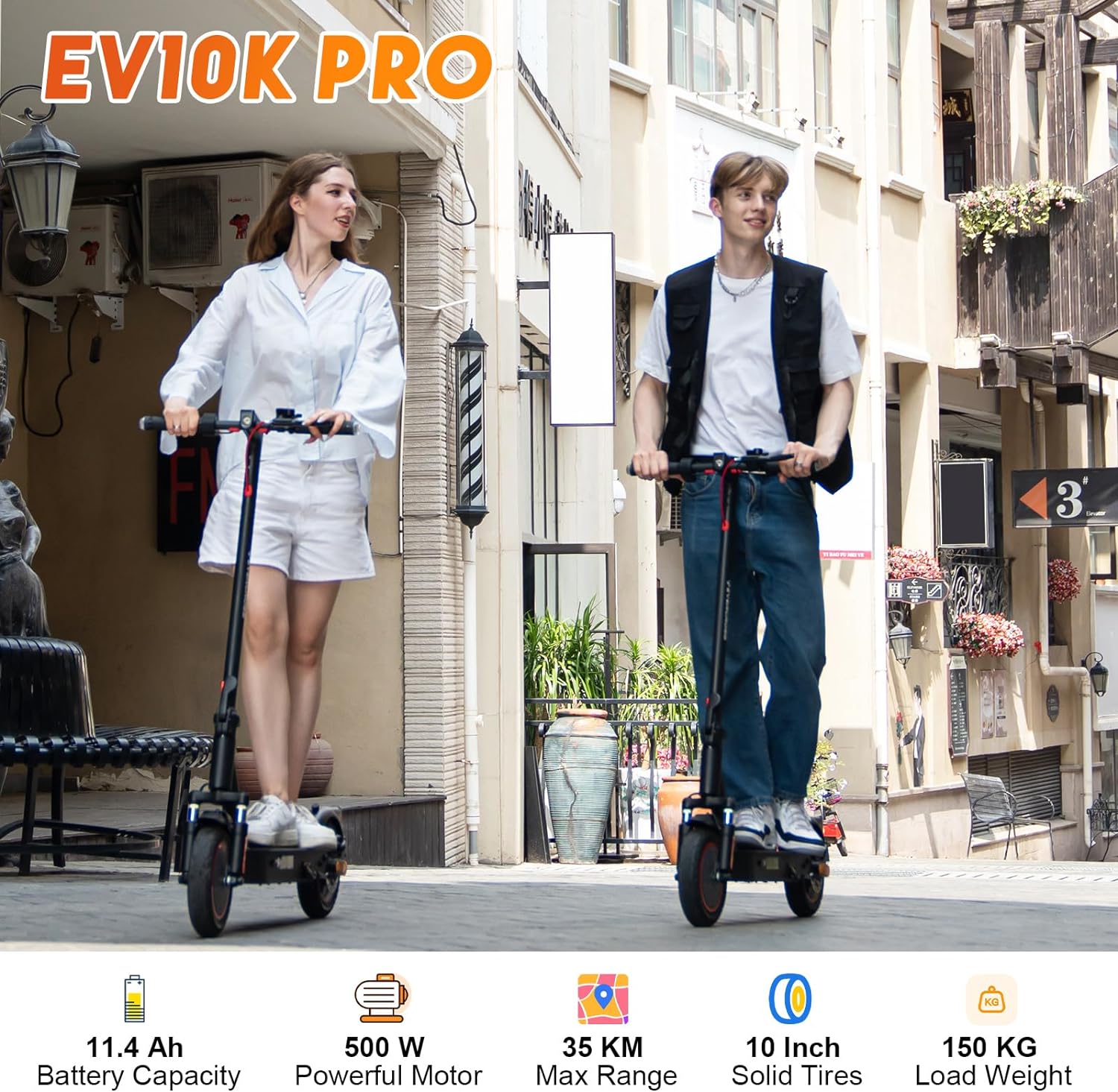 Contrôle par application pour trottinette électrique EVERCROSS EV10K PRO, 10'' pliable 500Watts EVERCROSS EV10K PRO Electric Scooter App Control, 10'' Foldable 500Watts - Electric Maxx