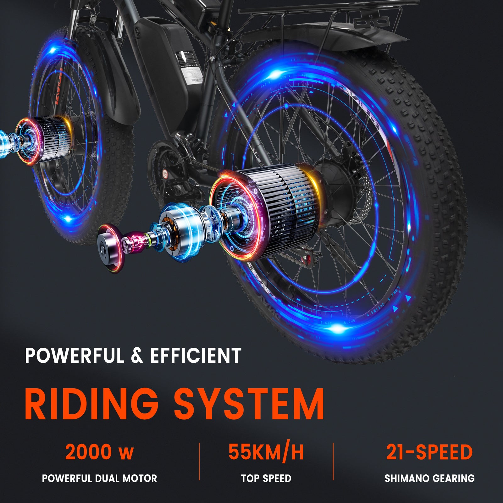 GN88 Electric Mountain Bike for Adults, Dual Motor 2000W with 48V 22Ah Battery, 26x4 GN88 Electric Mountain Bike for Adults, Dual Motor 2000W with 48V 22Ah Battery, 26x4