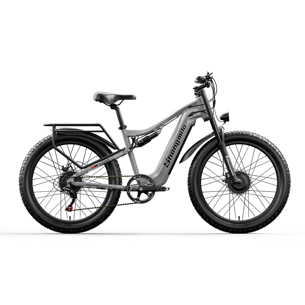Vélo de montagne électrique S600 à double moteur (2 x 1 000 W) avec gros pneu de 26 pouces, batterie 17,5 Ah avec batterie Li-ion amovible et engrenage à 7 vitesses pour adultes Dual Suspension S600 E-Mountain Bike Dual Motor (2x1000W) 26Inch Fat Tyre Electric Bike 840WH 17.5Ah Battery with Removable Li-Ion Battery and 7 Speed Gear for Adults - Electric Maxx
