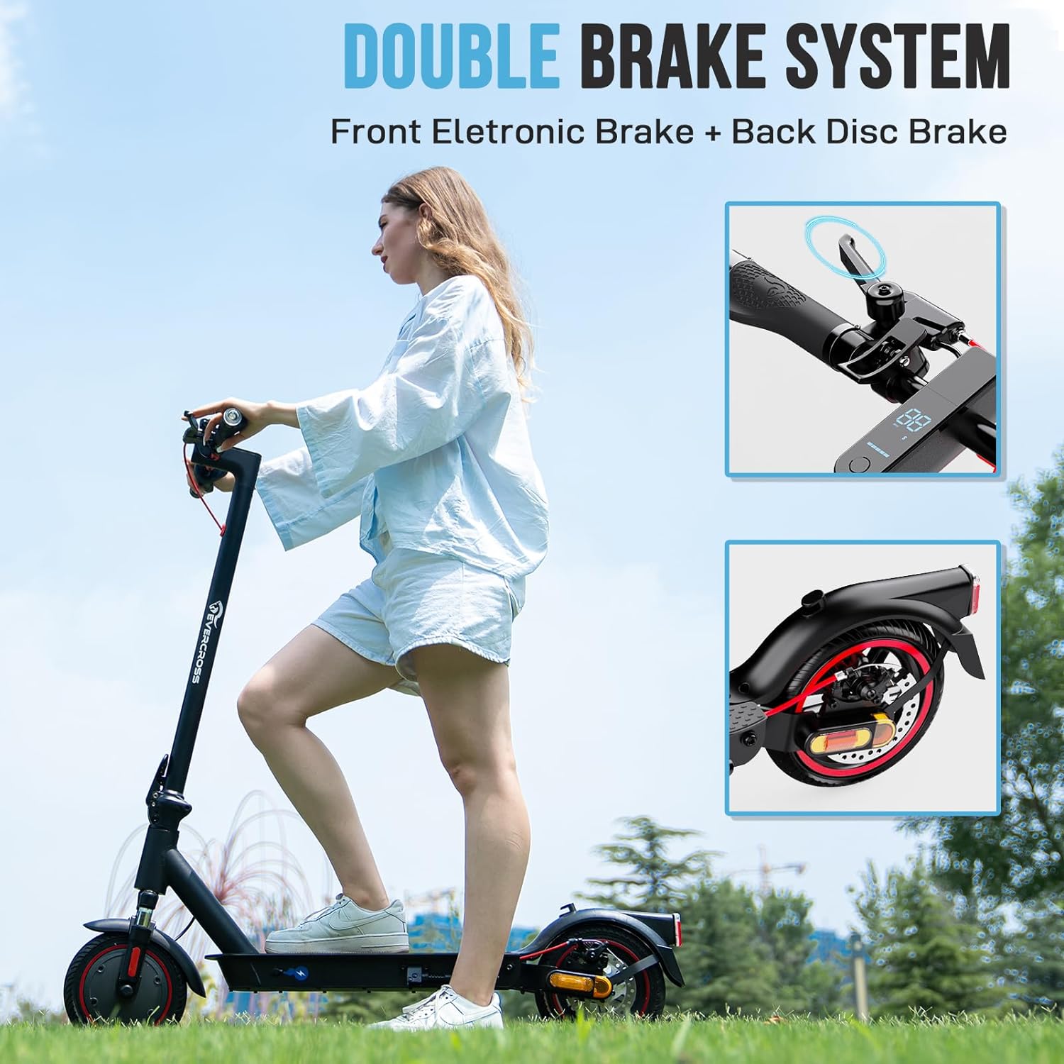 Trottinette électrique pour adultes EV85F, 8,5 pouces, moteur 350 W, batterie 7,8 Ah EV85F Electric Scooter Adults, 8.5'' E-Scooter - APP, 350W Motor, 7.8Ah Battery - Electric Maxx