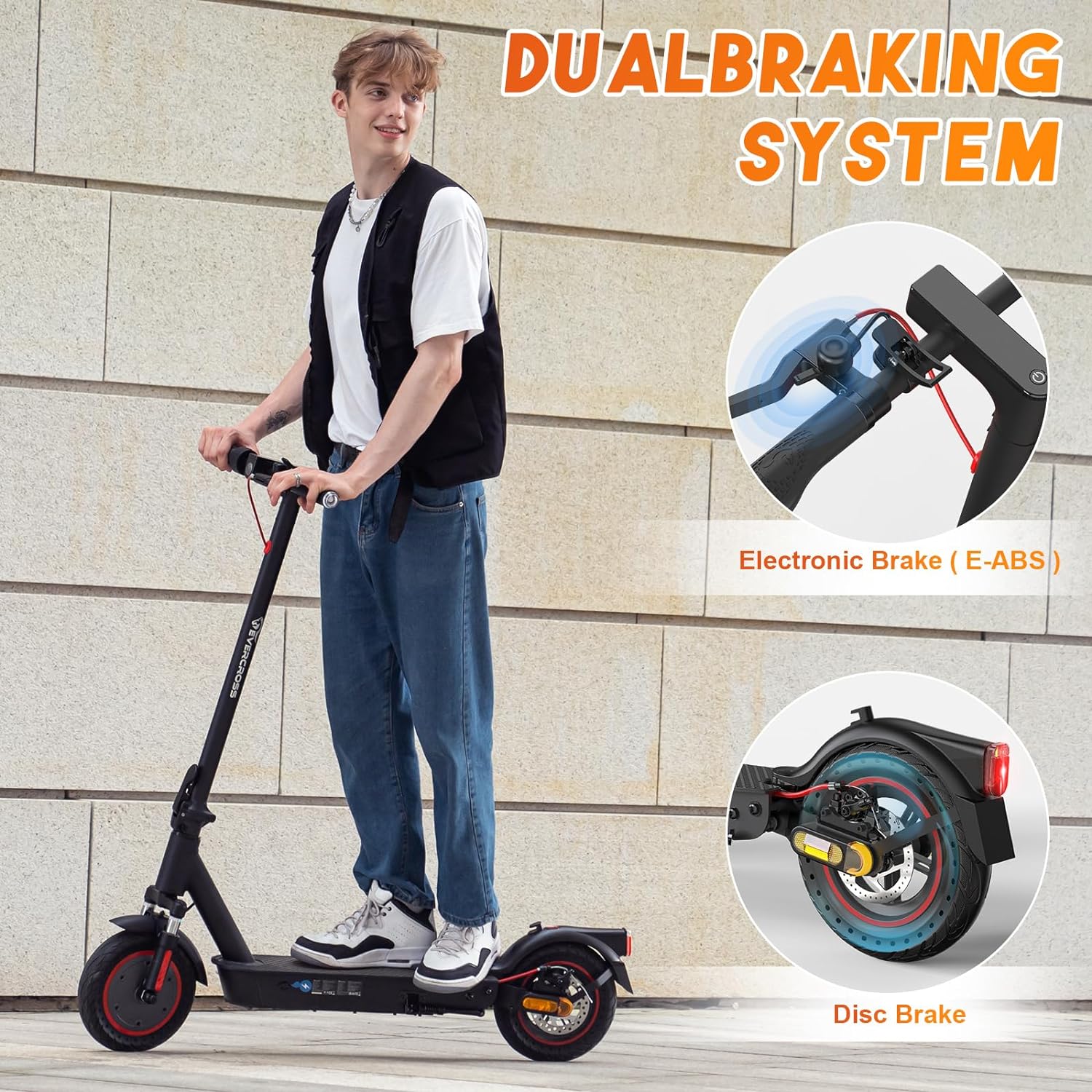 Contrôle par application pour trottinette électrique EVERCROSS EV10K PRO, 10'' pliable 500Watts EVERCROSS EV10K PRO Electric Scooter App Control, 10'' Foldable 500Watts - Electric Maxx