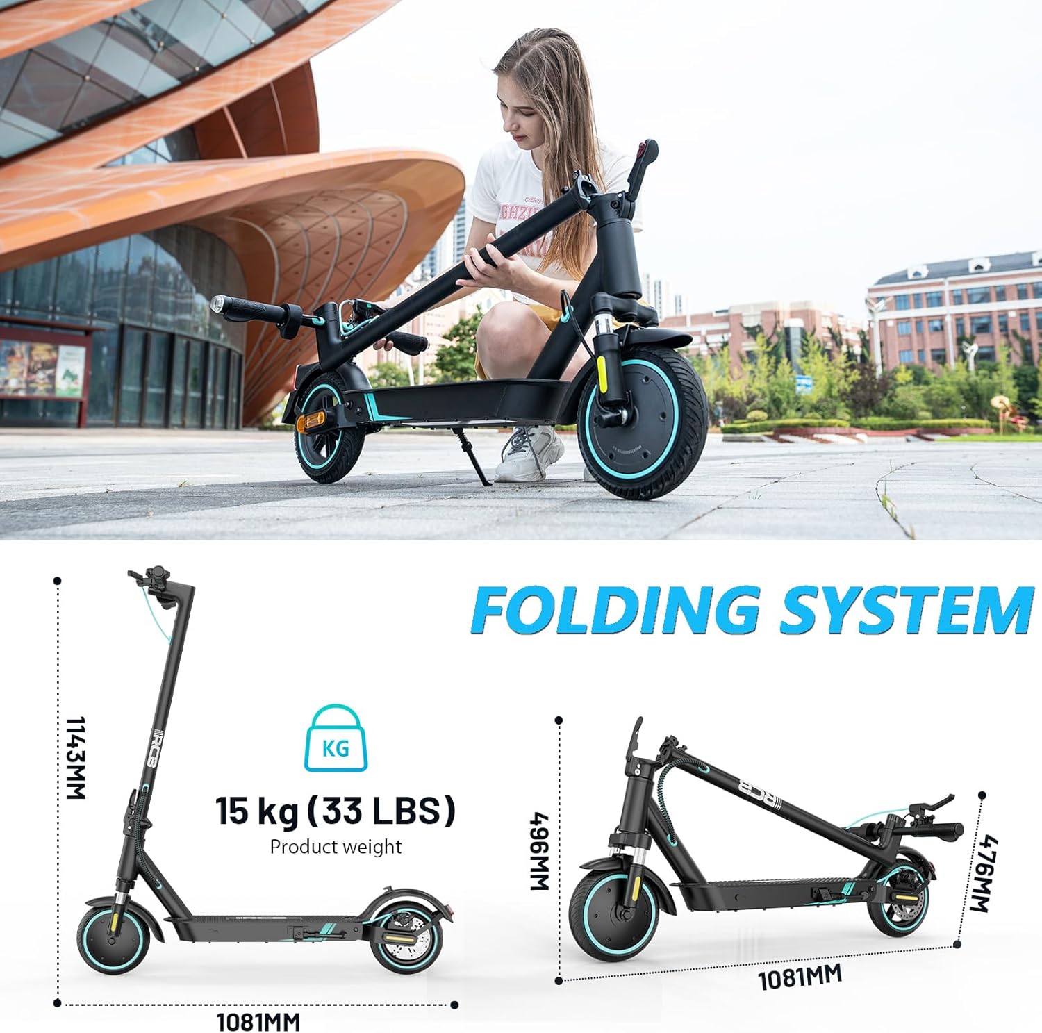 Electric Scooter, Max 15mph, 350W Motor, 8.5'' Solid Tyres, APP Control, 3 Speed Modes, Double Brake, Double Shock Absorbers Electric Scooter, Max 15mph, 350W Motor, 8.5'' Solid Tyres, APP Control, 3 Speed Modes, Double Brake, Double Shock Absorbers - Electric Maxx