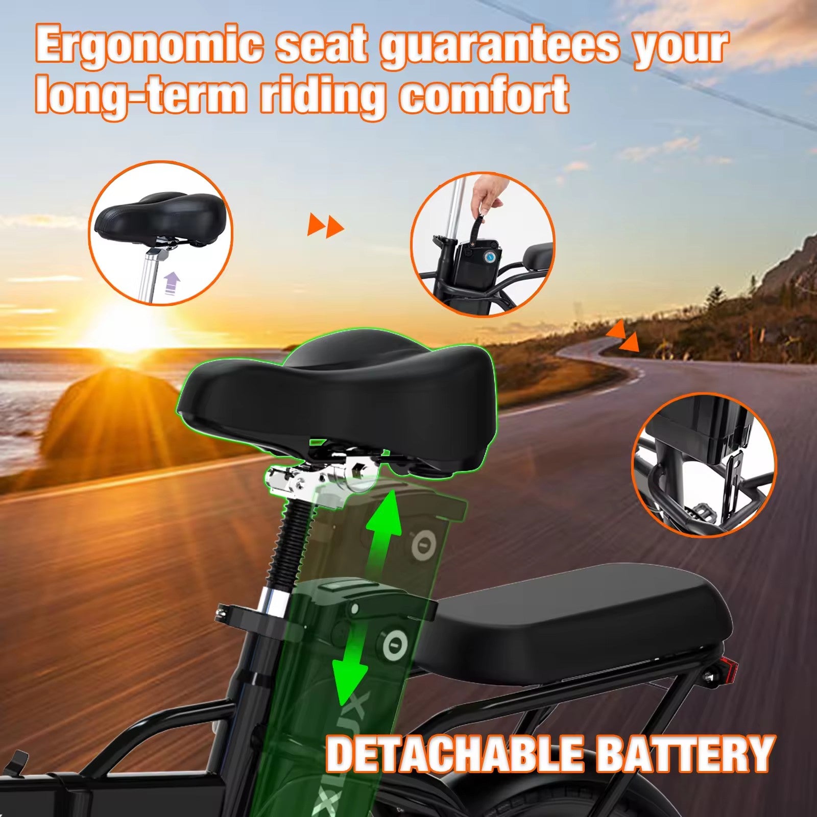 Vélo électrique pliant BK5S - Batterie 10,4 Ah - Moteur 250 W - Pneu 3.0 Fat - Fixation d'accélérateur incluse BK5S Electric Folding Bike - 10.4Ah Battery - 250w Motor - 3.0 Fat Tyre - Throttle Attachment included - Electric Maxx