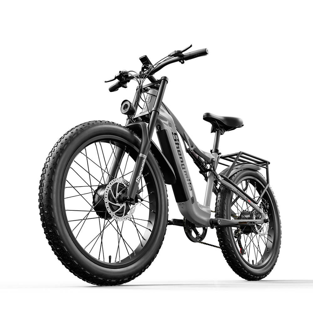 Vélo de montagne électrique S600 à double moteur (2 x 1 000 W) avec gros pneu de 26 pouces, batterie 17,5 Ah avec batterie Li-ion amovible et engrenage à 7 vitesses pour adultes Dual Suspension S600 E-Mountain Bike Dual Motor (2x1000W) 26Inch Fat Tyre Electric Bike 840WH 17.5Ah Battery with Removable Li-Ion Battery and 7 Speed Gear for Adults - Electric Maxx