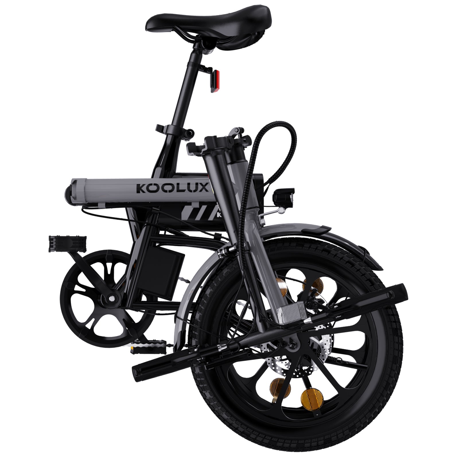 Vélo électrique pliable Koolux X1 avec cadre de 16 pouces, moteur de 250 W et batterie de 6 Ah - Fixation d'accélérateur incluse Koolux X1 Folding Electric Bike with 16