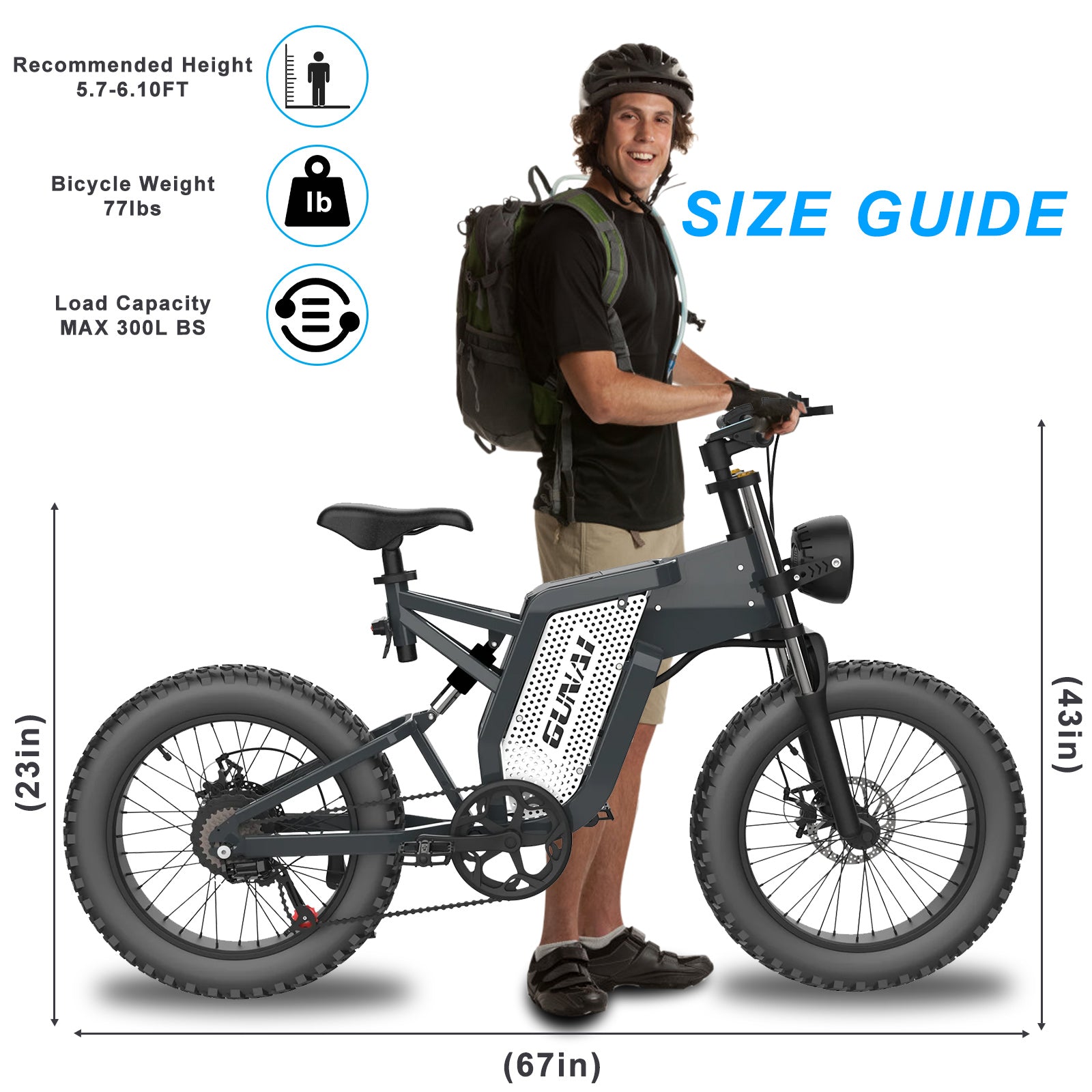 Vélo électrique MX25 pour adultes 20x4 MX25 Electric Bike for Adults 20x4