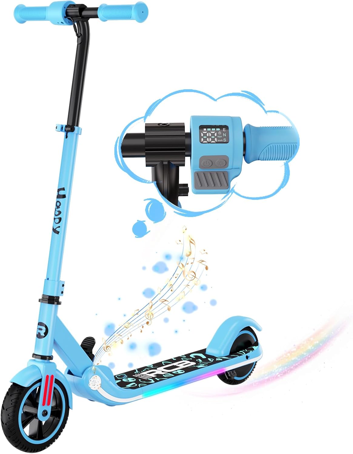 Trottinette électrique pour enfants de 4 à 12 ans, seulement 7 kg pliable, vitesse maximale de 9,3 mph Electric Scooter for Kids age 4-12, Only 7KG Foldable, 9.3mph max speed - Electric Maxx