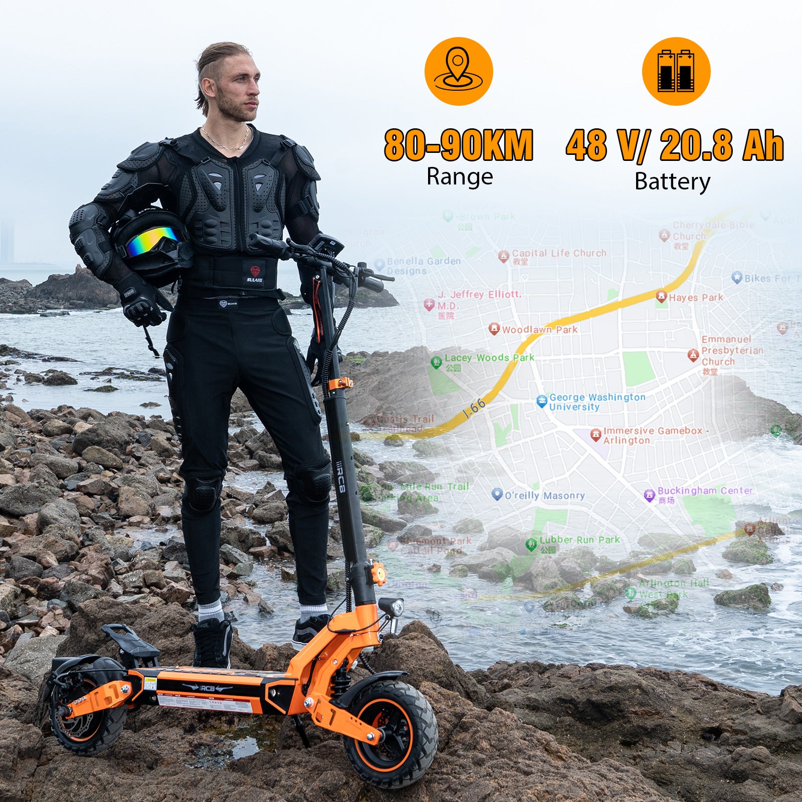 D7 Electric Scooter, 27Ah 100KM MAX. 25 km/h, 500W Motor, 10 D7 Electric Scooter, 20.8Ah or 27Ah/90-100KM, MAX. 25 km/h, 500W Motor, 10