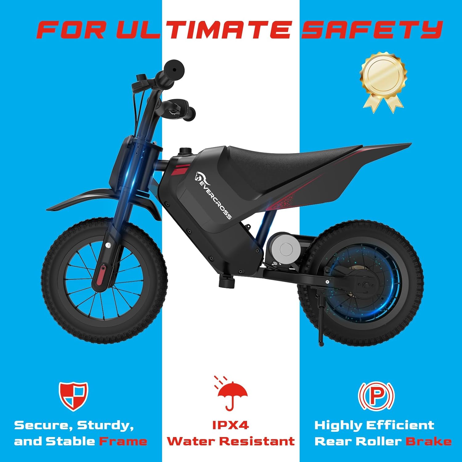 Electric Motorcycle for Kids, 150W Kids Ride On Motorcycle, 8/16 km/h Speed Modes & 10 km Long-Range Electric Motorcycle, 12'' Moto Cross for Kids Aged 3-12 Years Electric Motorcycle for Kids, 150W Kids Ride On Motorcycle, 8/16 km/h Speed Modes & 10 km Long-Range Electric Motorcycle, 12'' Moto Cross for Kids Aged 3-12 Years