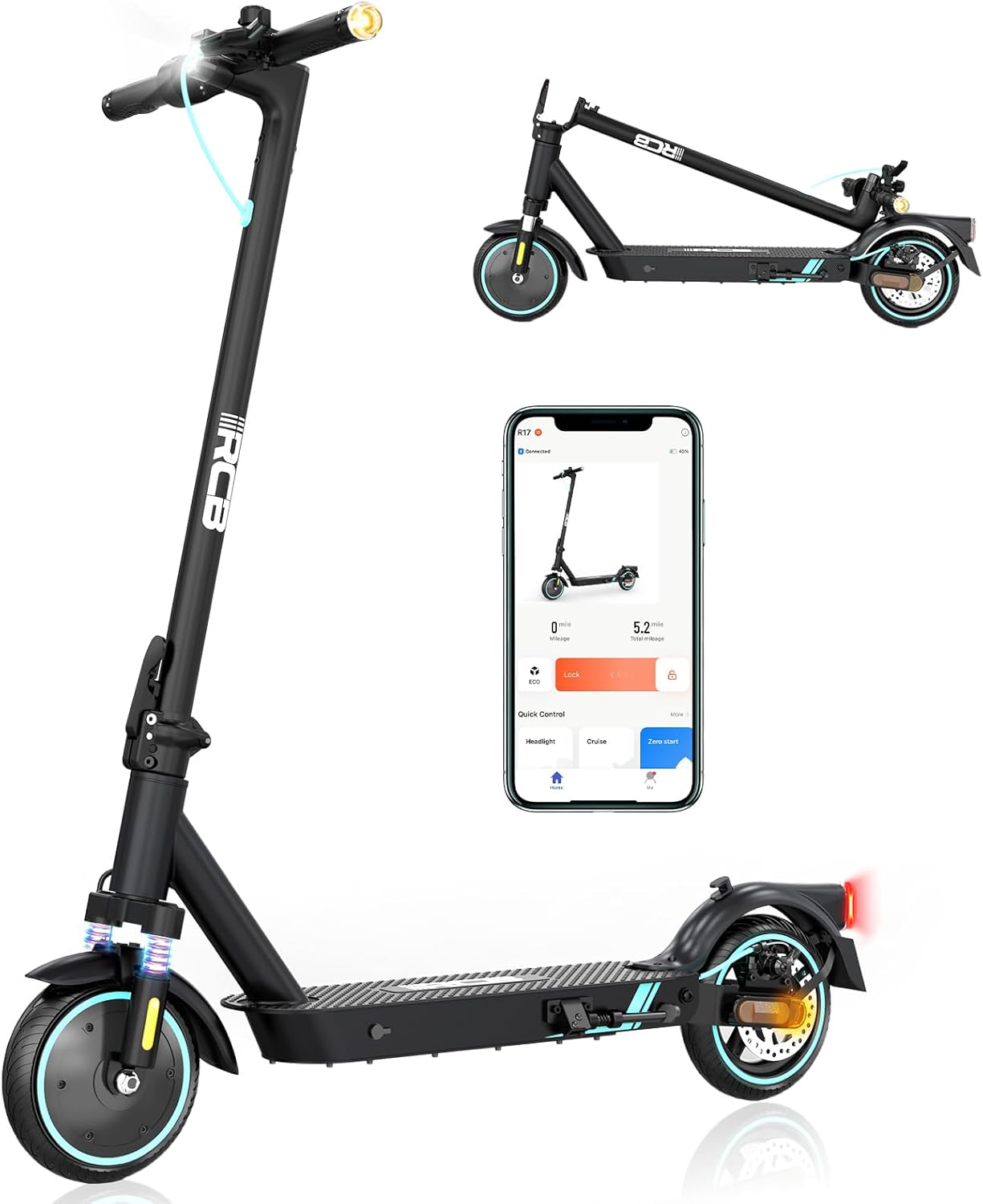 Electric Scooter, Max 15mph, 350W Motor, 8.5'' Solid Tyres, APP Control, 3 Speed Modes, Double Brake, Double Shock Absorbers Electric Scooter, Max 15mph, 350W Motor, 8.5'' Solid Tyres, APP Control, 3 Speed Modes, Double Brake, Double Shock Absorbers - Electric Maxx