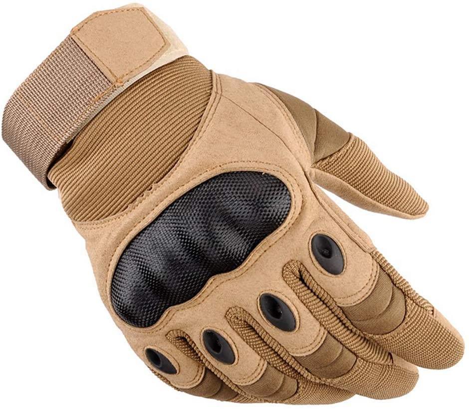 Full Finger Sports Touchscreen Gloves - Padded, Reinforced Knuckle - BROWN - M Full Finger Sports Touchscreen Gloves - Padded, Reinforced Knuckle - BROWN - M - Electric Maxx