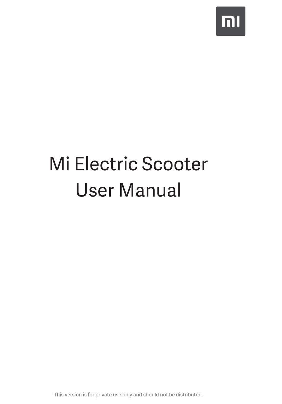 user manual - Xiaomi M365 STD user manual - Xiaomi M365 STD - Electric Maxx