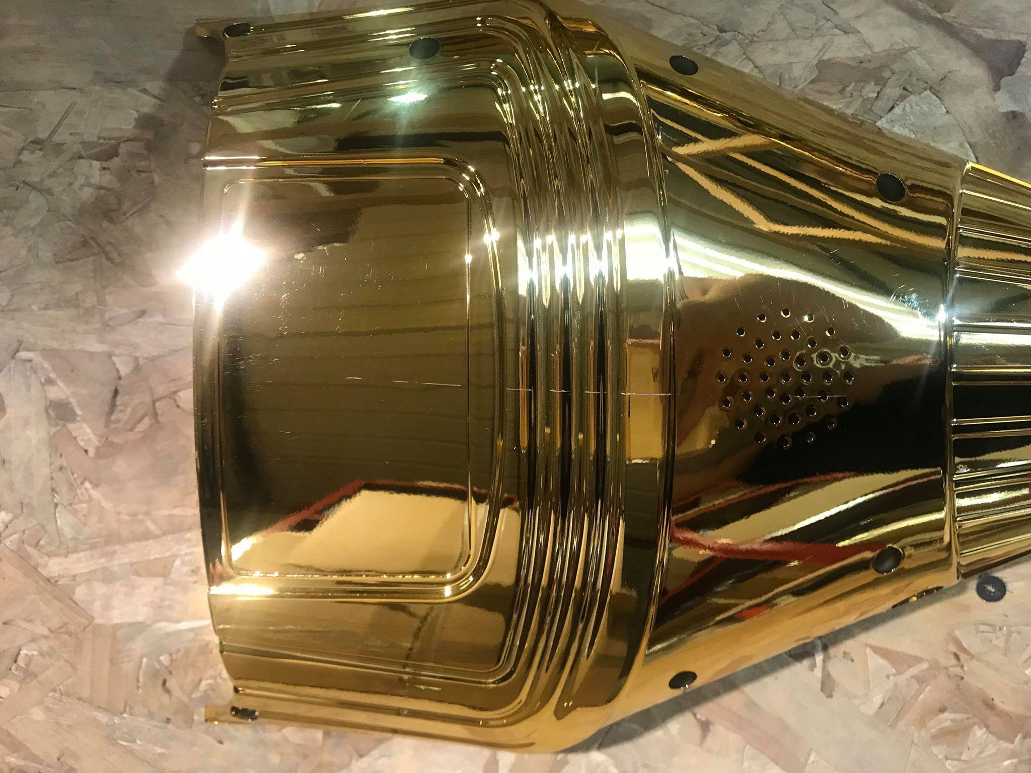 CLEARANCE - 8 INCH GOLD CHROME REPLACEMENT CASE SHELL (8 CLEARANCE - 8 INCH GOLD CHROME REPLACEMENT CASE SHELL (8