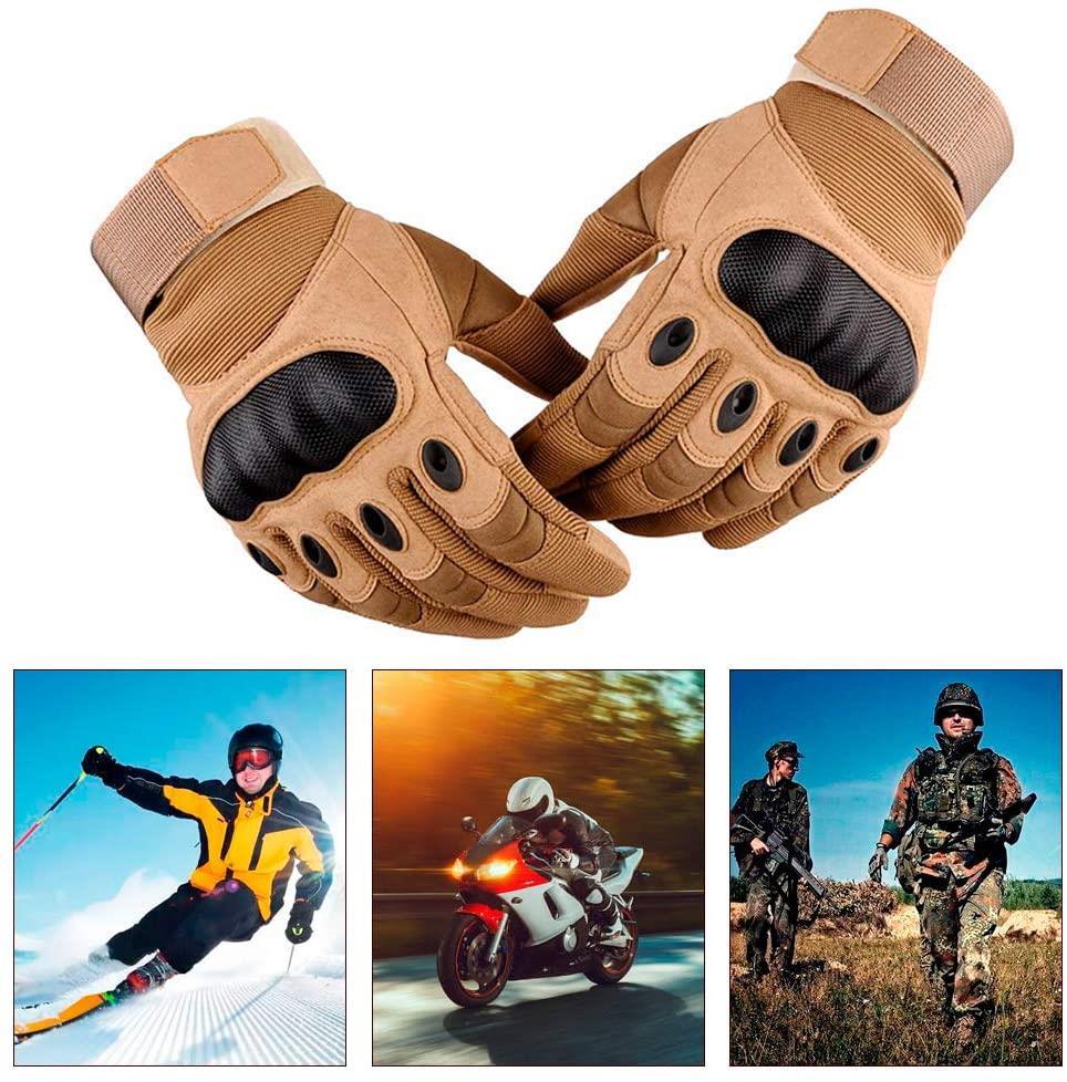 Full Finger Sports Touchscreen Gloves - Padded, Reinforced Knuckle - BROWN - M Full Finger Sports Touchscreen Gloves - Padded, Reinforced Knuckle - BROWN - M - Electric Maxx