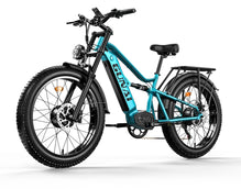 Vélo électrique M2 à double moteur 1500 W avec batterie 48 V 17,5 Ah, suspension intégrale à 7 vitesses, pneus larges 26 x 4" 