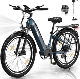 BK16 26x3.0 Commuter Electric Bicycles for Adults, 250W City Cruiser E bike, 48V 18Ah Removable Battery Max. Range 55-80KM, Shimano 7-Speed - Electric Maxx