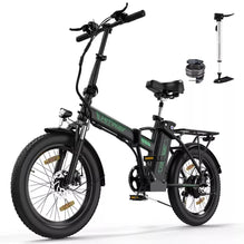 BK11 Electric Bike for Adults, 20"*3.0 Fat Tyre E-Bike 250W Electric Bicycle, Folding Electric Bike, 36V/12Ah Removable Battery