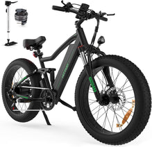 BK9 - 26" x 4.0 Fat Tire Electric Bike, Electric Bicycle with 250 Watt Motor 48V 15Ah Lithium Battery, 7 Speed Gear E Mountain Biker