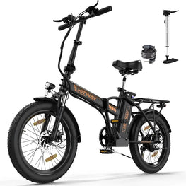 BK11 Electric Bike for Adults, 20"*3.0 Fat Tyre E-Bike 250W Electric Bicycle, Folding Electric Bike, 36V/12Ah Removable Battery - Electric Maxx