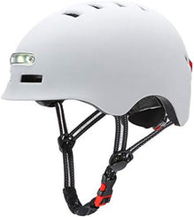 White Helmet with Light's For Electric Scooter, Bicycle, Skateboard - Large